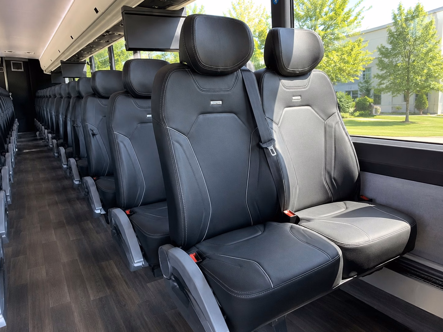 56 passenger charter bus inside